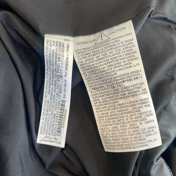 Zara Faux Leather Puffer Jacket Size Medium - Picture 6 of 8